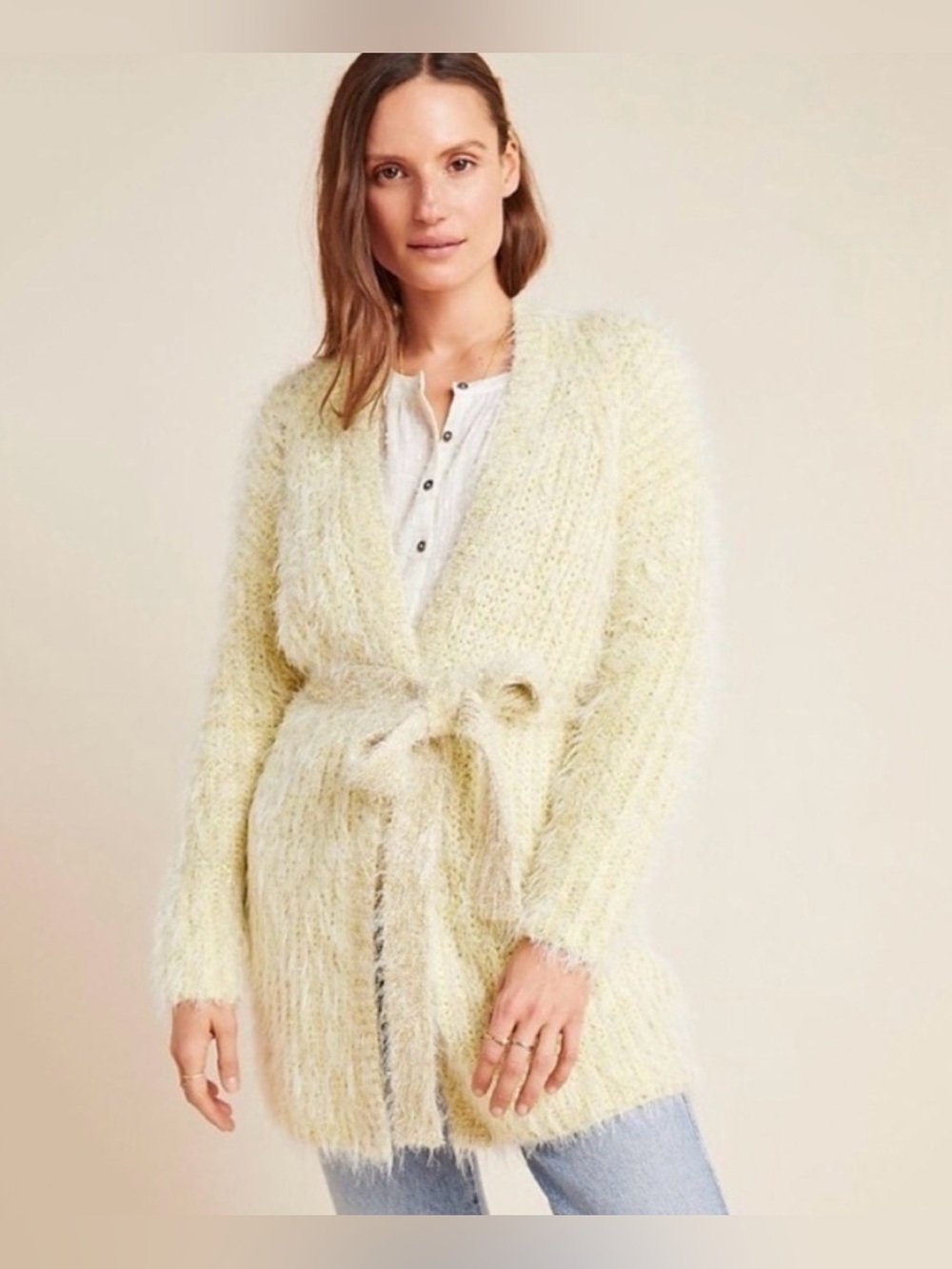 ⭐️NWT Anthropologie Larkin Eyelash Shimmer Belted Cardigan⭐️